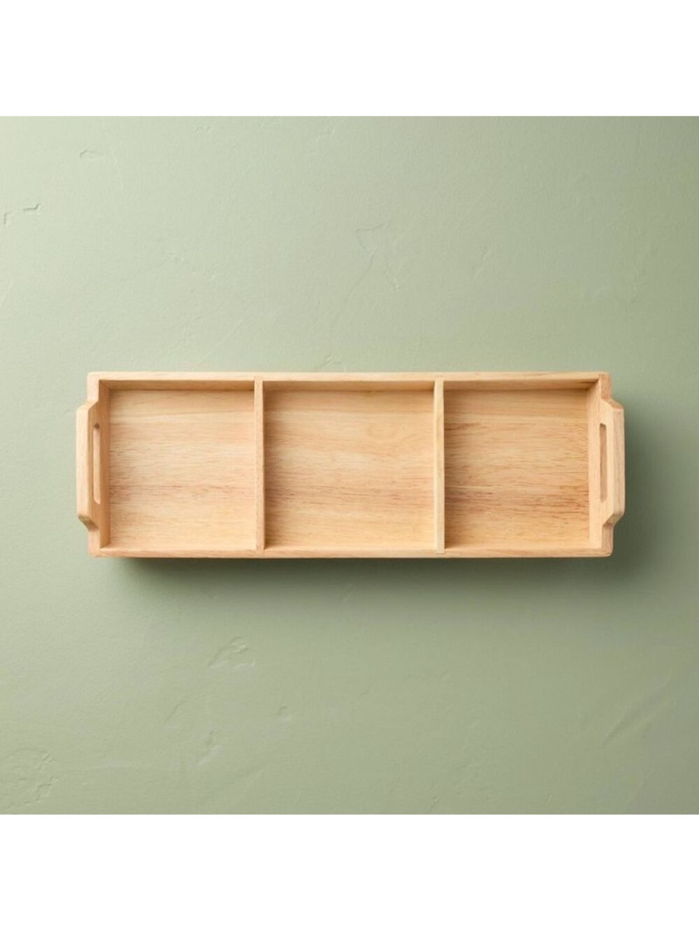 Hearth & Hand Natural Rubberwood Divided Serving Tray